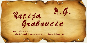 Matija Grabovčić vizit kartica